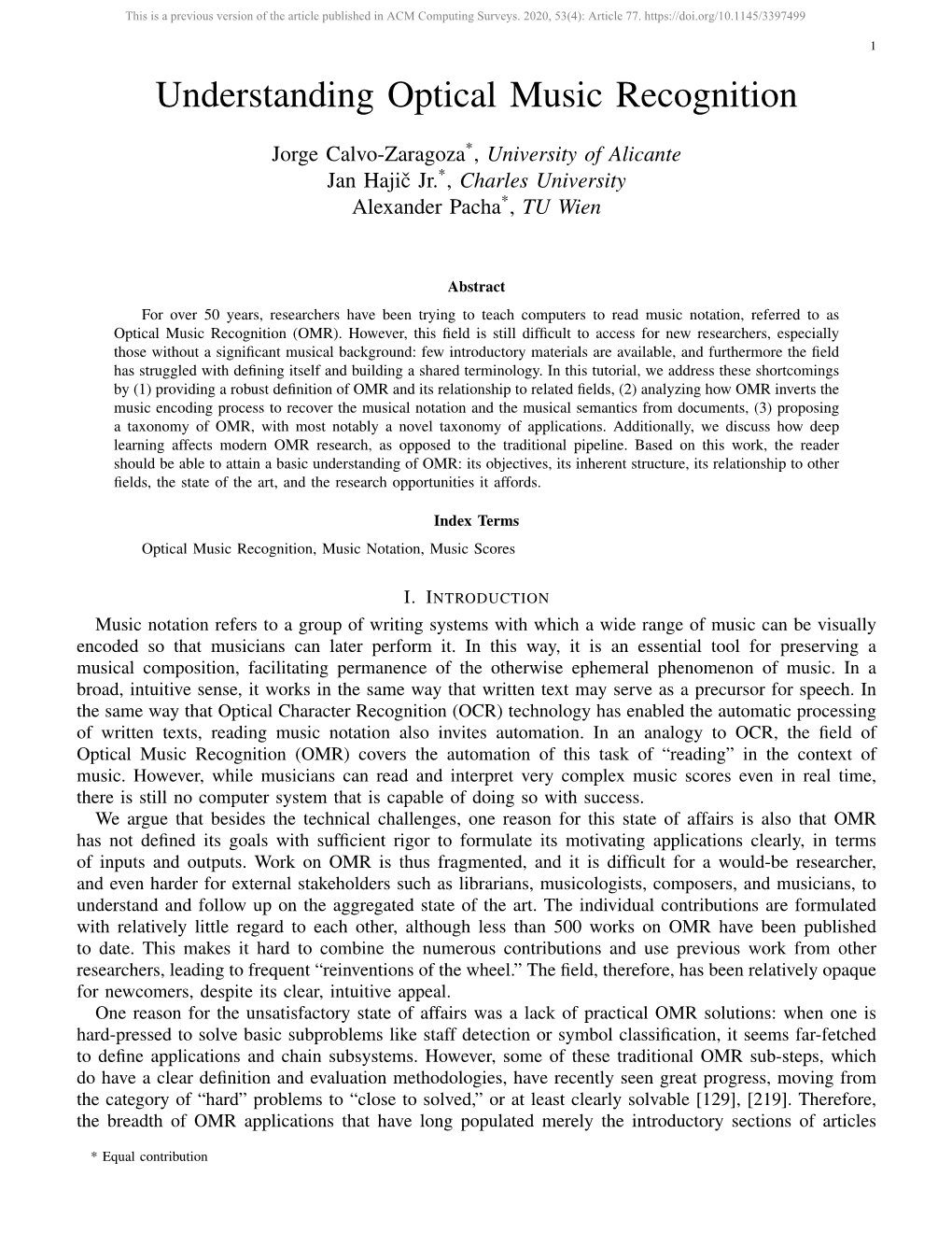 Understanding Optical Music Recognition