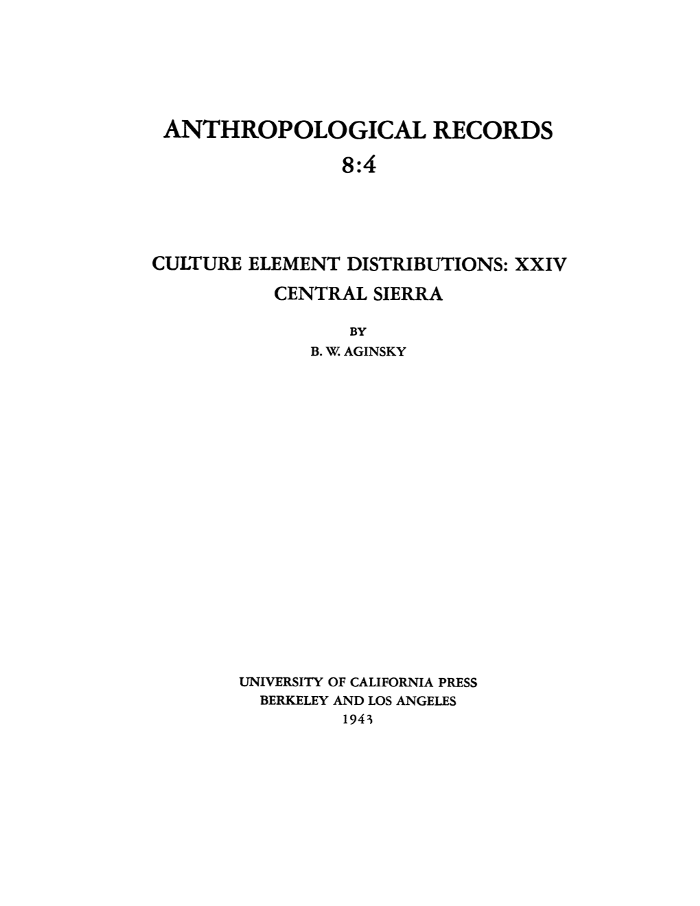Anthropological Records 8:4
