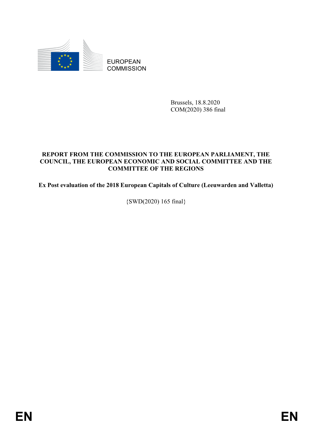 EUROPEAN COMMISSION Brussels, 18.8.2020 COM(2020) 386