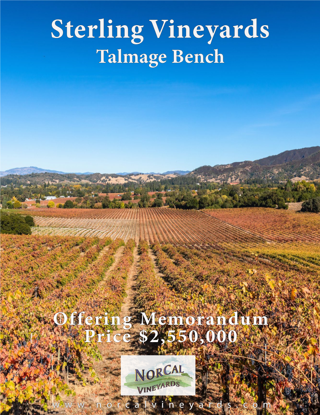 Sterling Vineyards Talmage Bench