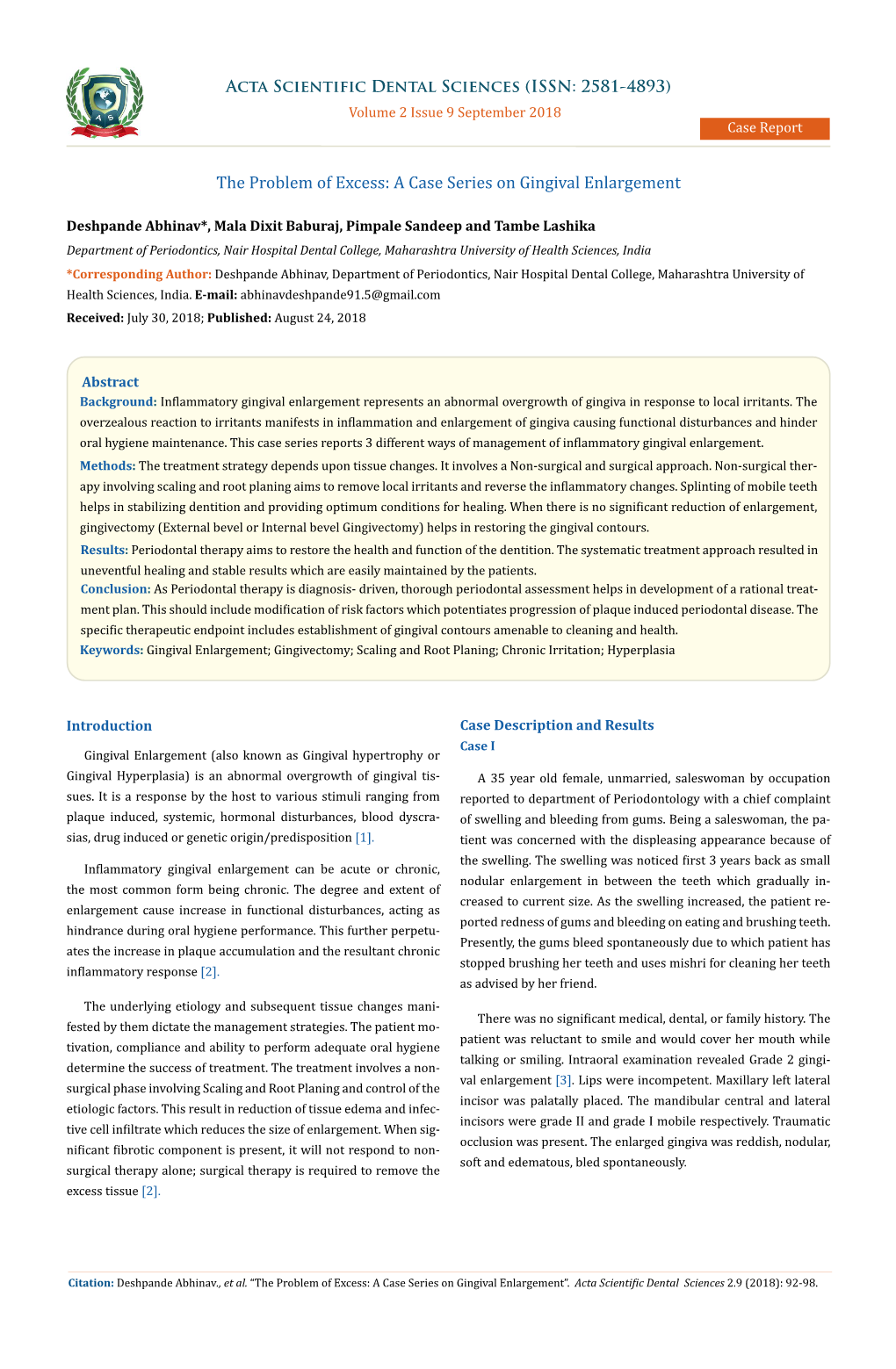 A Case Series on Gingival Enlargement