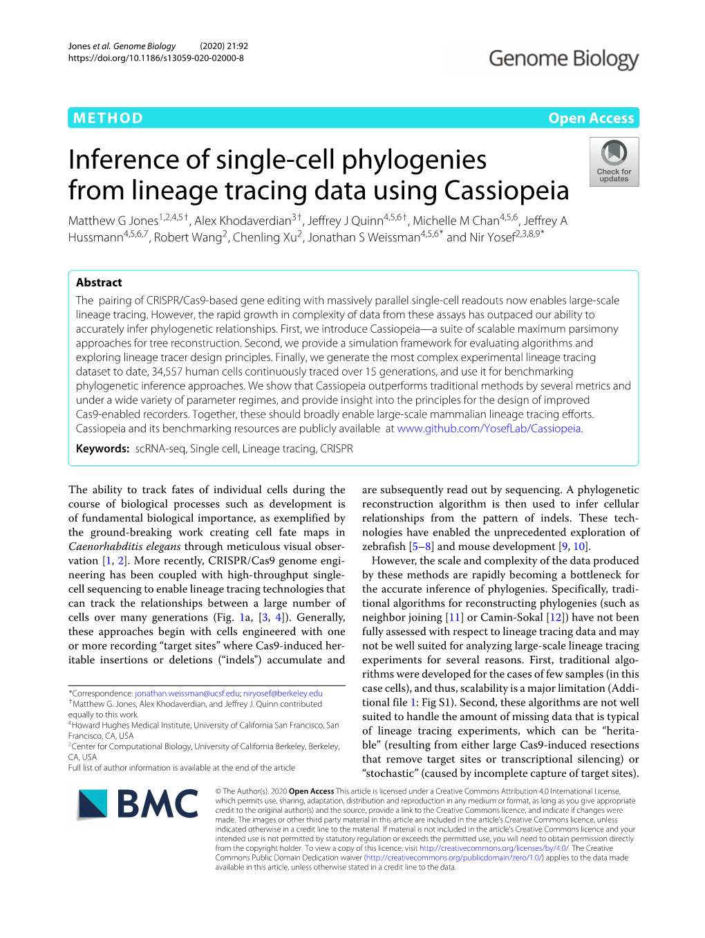 Inference of Single-Cell Phylogenies from Lineage Tracing Data Using