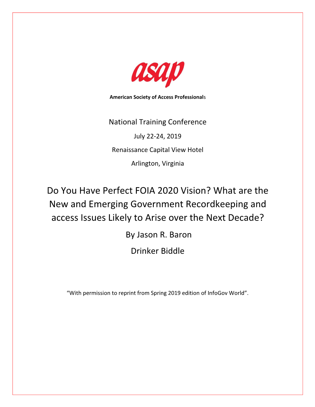 1 02 Perfect FOIA 2020 Vision (Baron) IG World Spring 2019