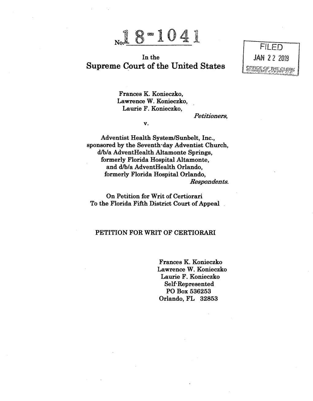 Supreme Court of the United States Rcecf the Liri Q: (Th