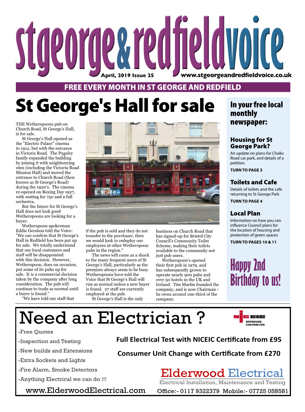 St George's Hall for Sale Monthly