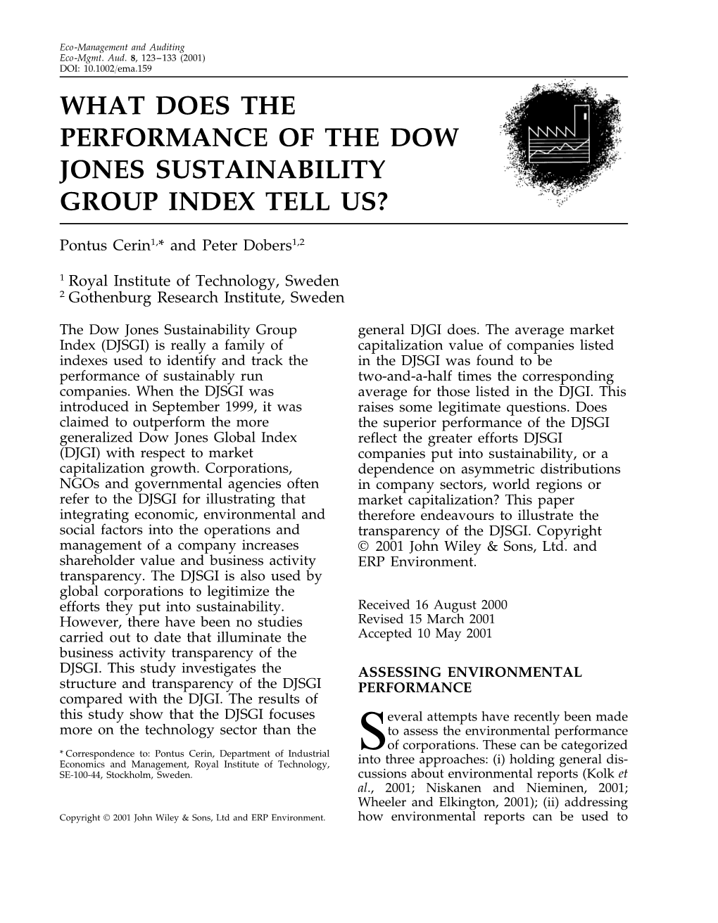 What Does the Performance of the Dow Jones Sustainability Group Index Tell Us?