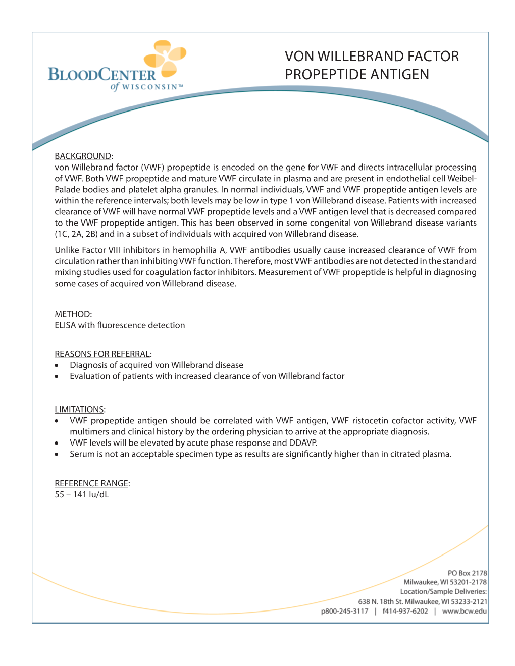 Von Willebrand Factor Propeptide Antigen