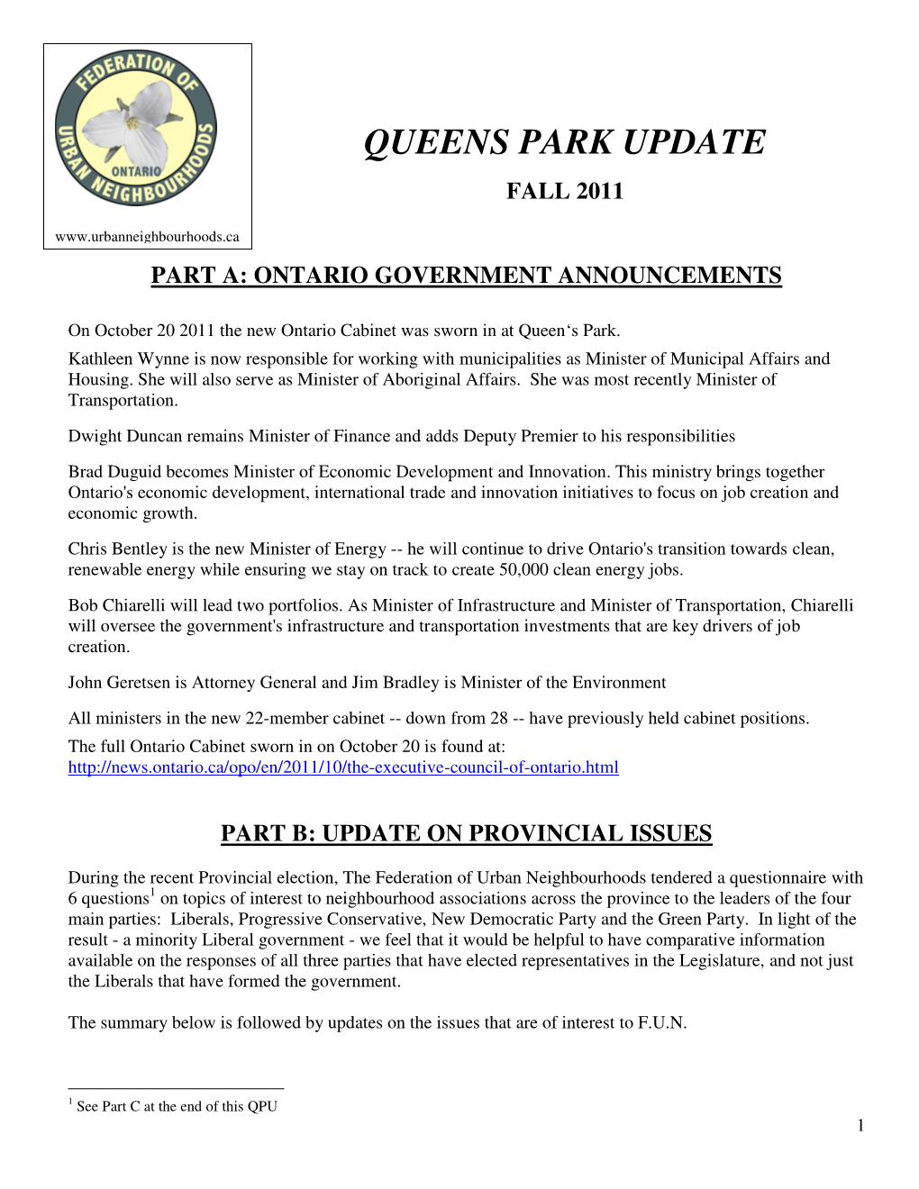 Queens Park Update