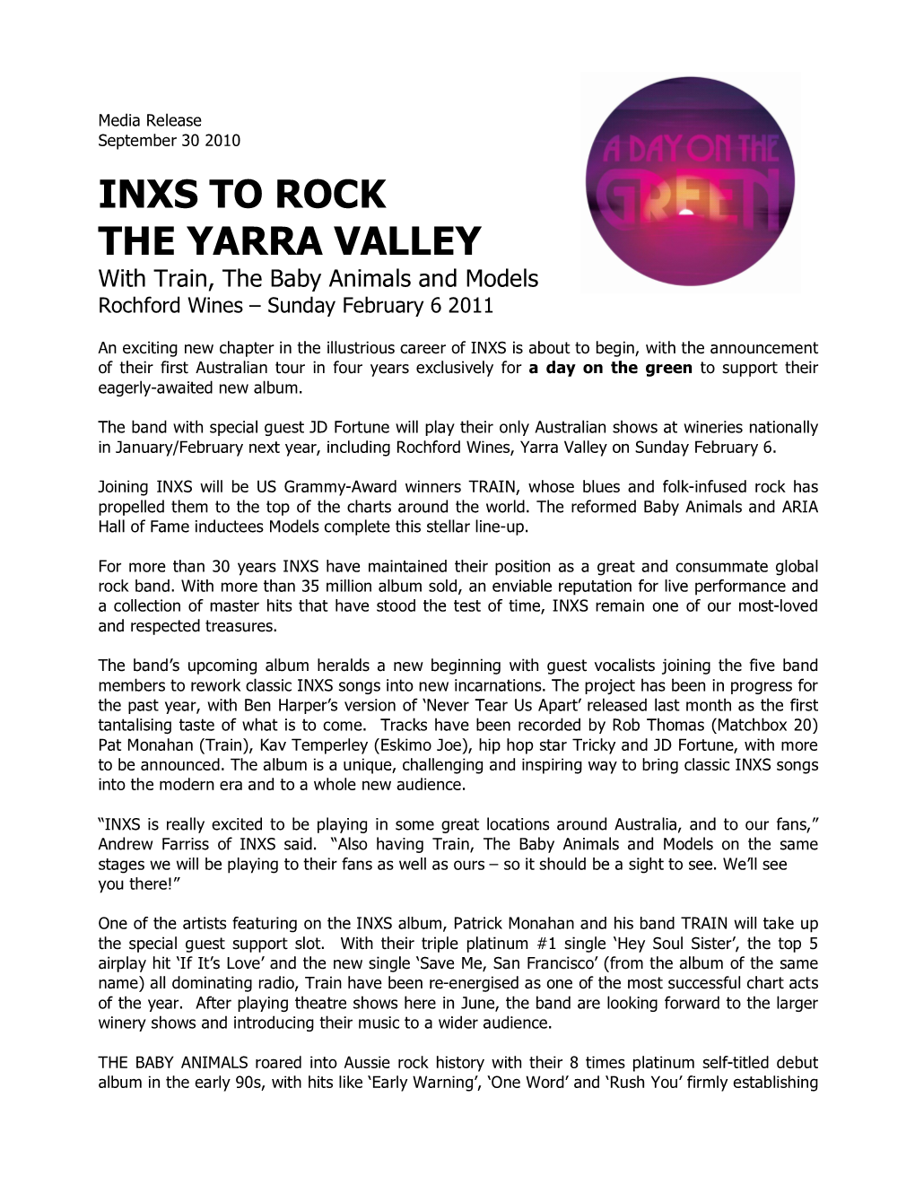 Rochford Wines Media Release INXS ADOTG[2]