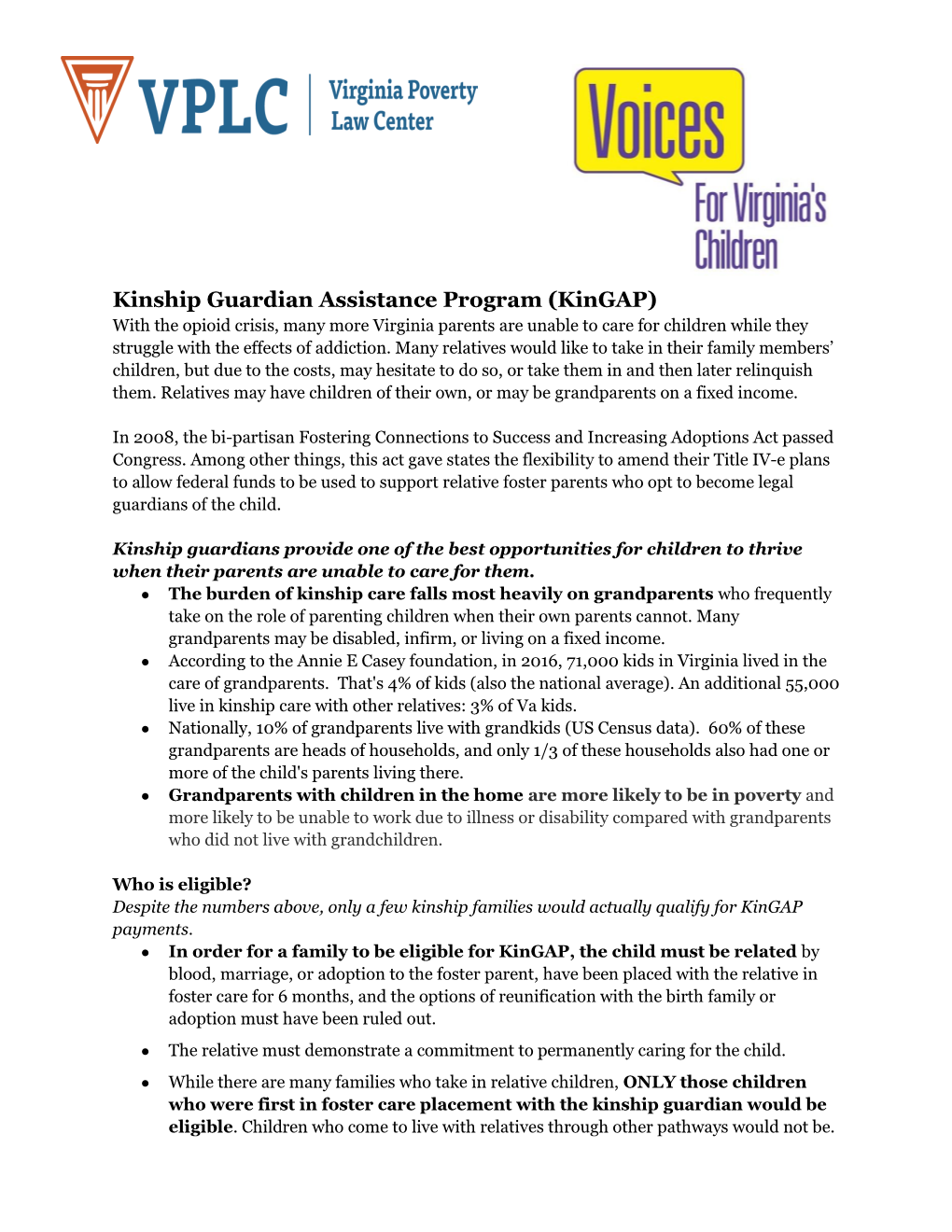 Kinship Guardian Assistance Program (Kingap)