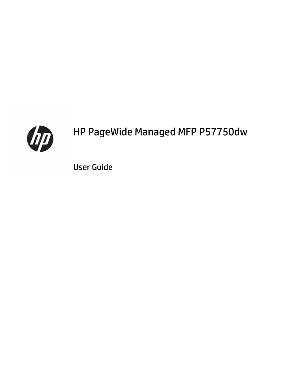 HP Pagewide Managed MFP P57750dw User Guide