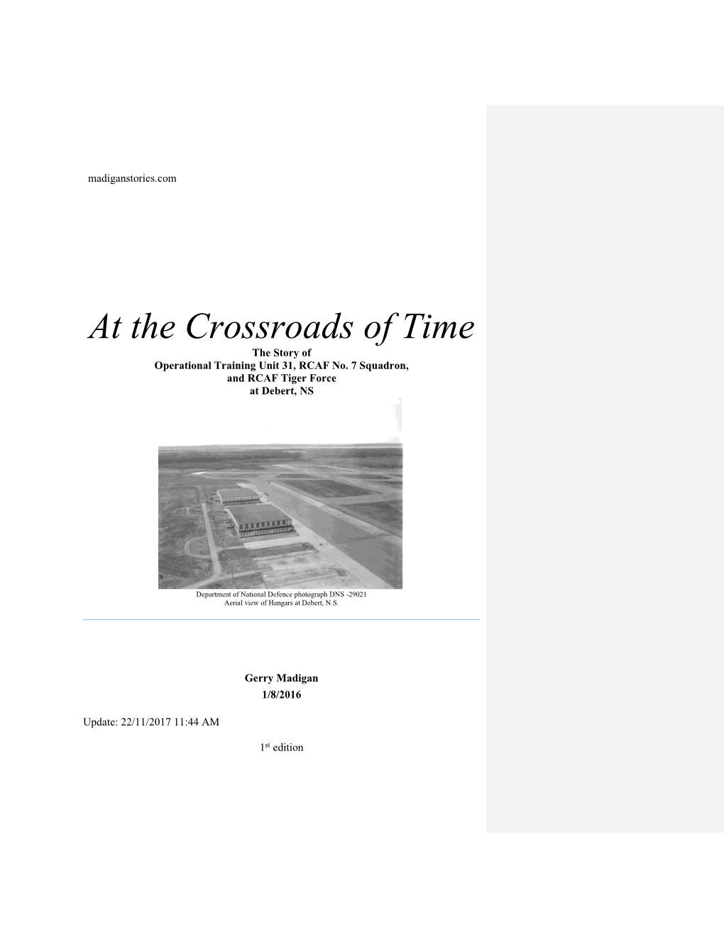 At the Crossroads of Time – the Story of Operational Training Unit 31