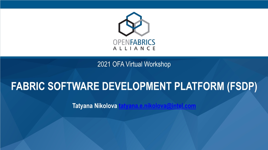 Fabric Software Development Platform (Fsdp)