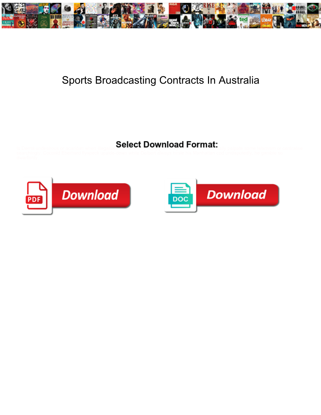 Sports Broadcasting Contracts in Australia