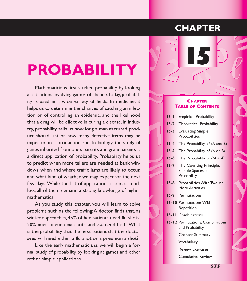 Chapter 15 Probability