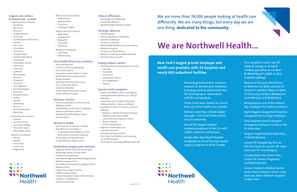 We Are Northwell Health