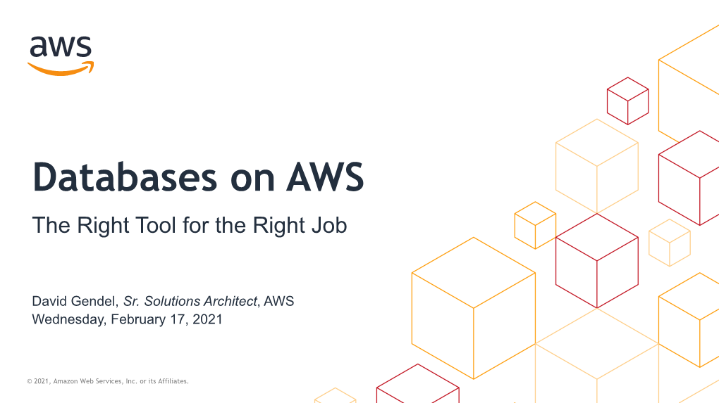 Databases on AWS the Right Tool for the Right Job