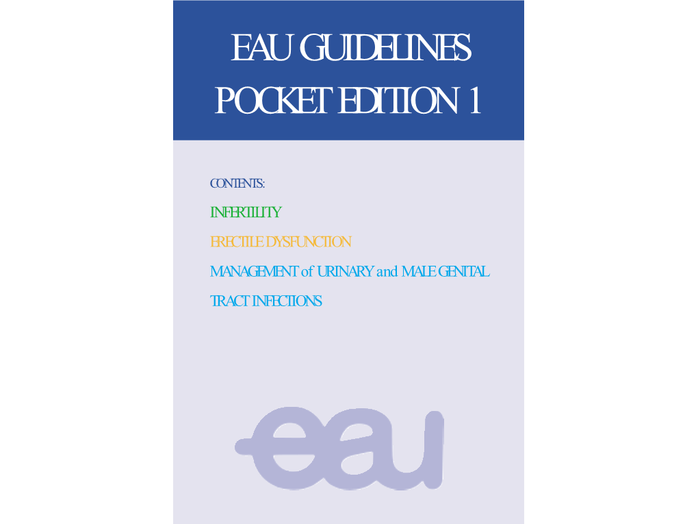 EAU Pocket Guidelines on Male Infertility 2003