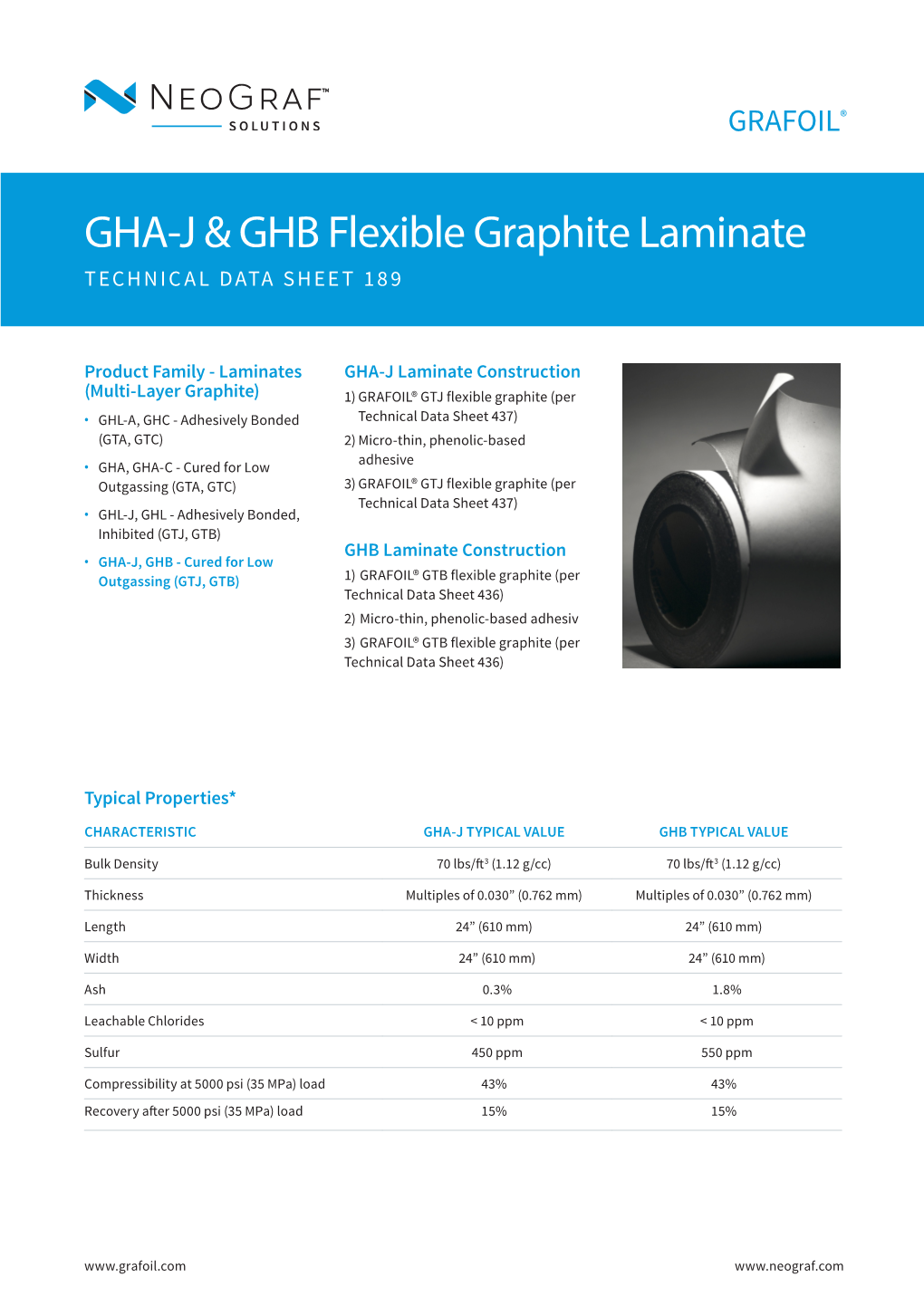 GHA-J & GHB Flexible Graphite Laminate