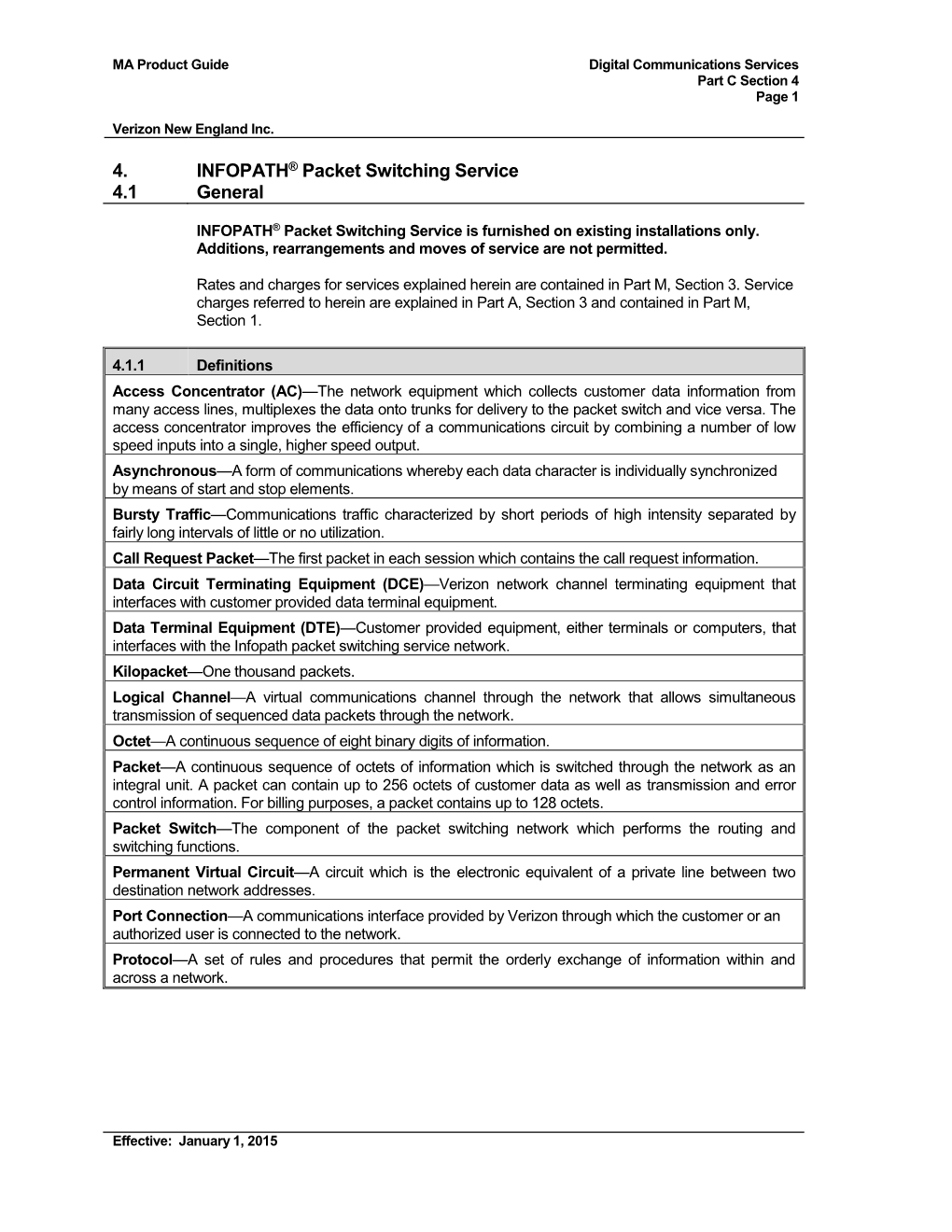 Infopath Packet Switching Service Network