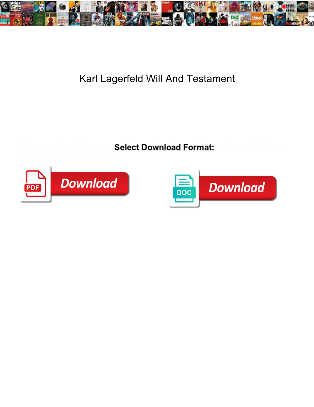 Karl Lagerfeld Will and Testament