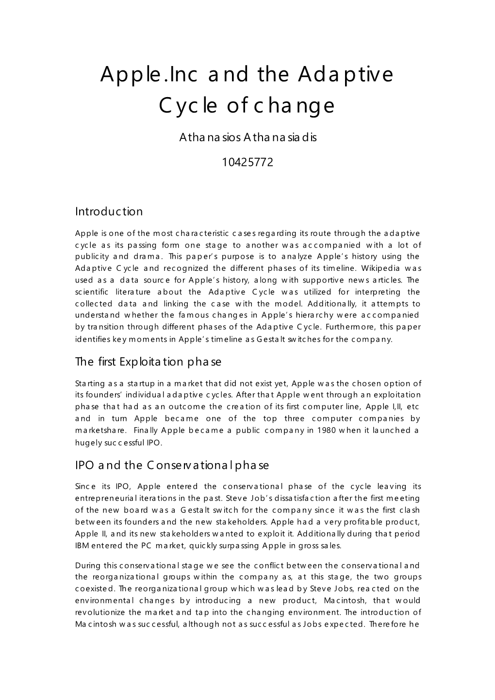 Apple.Inc and the Adaptive Cycle of Change