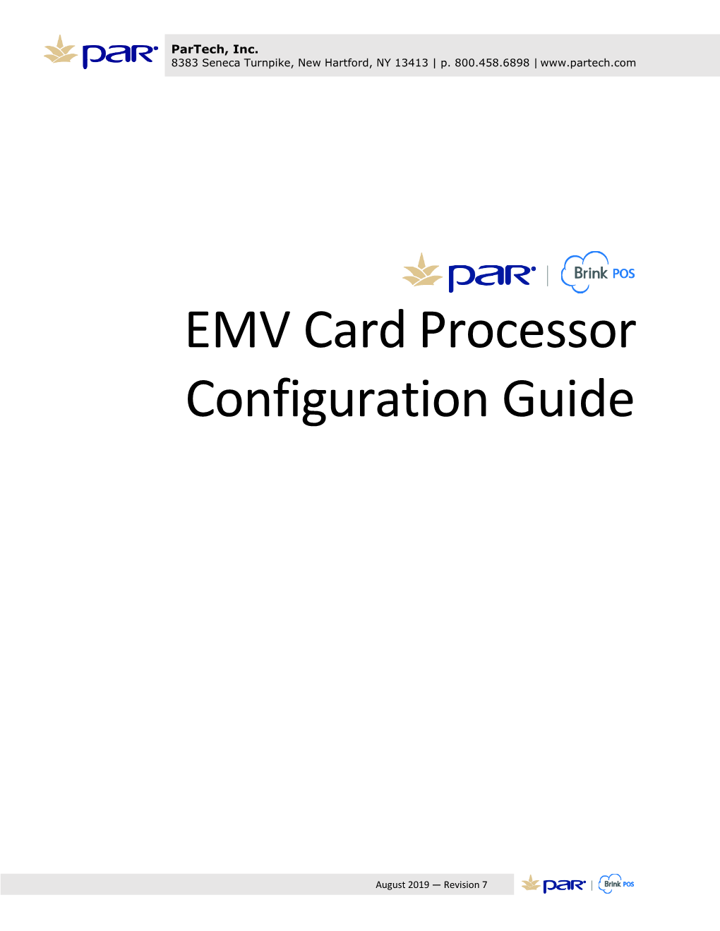 PAR Brink POS EMV Card Processor Configuration Guide Ii