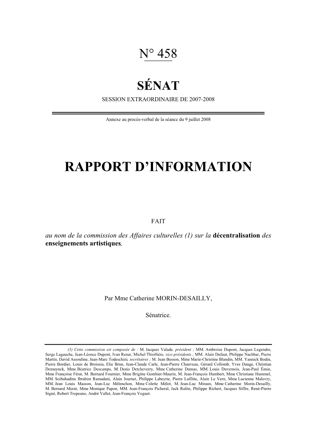 La Décentralisation Des Enseignements Artistiques