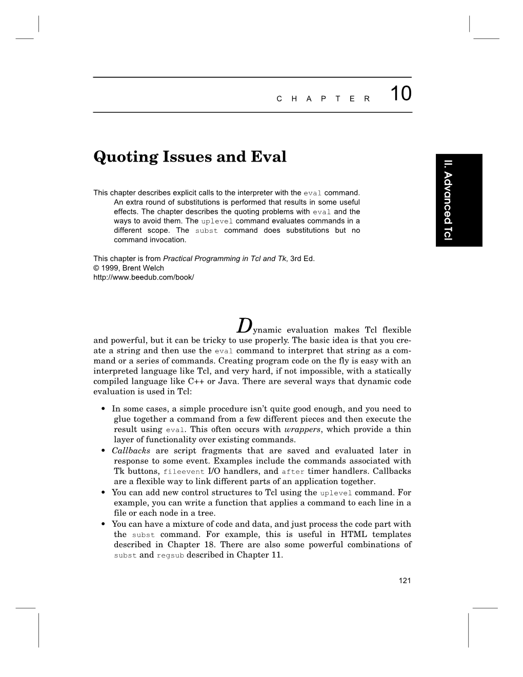 Quoting Issues and Eval 10 I