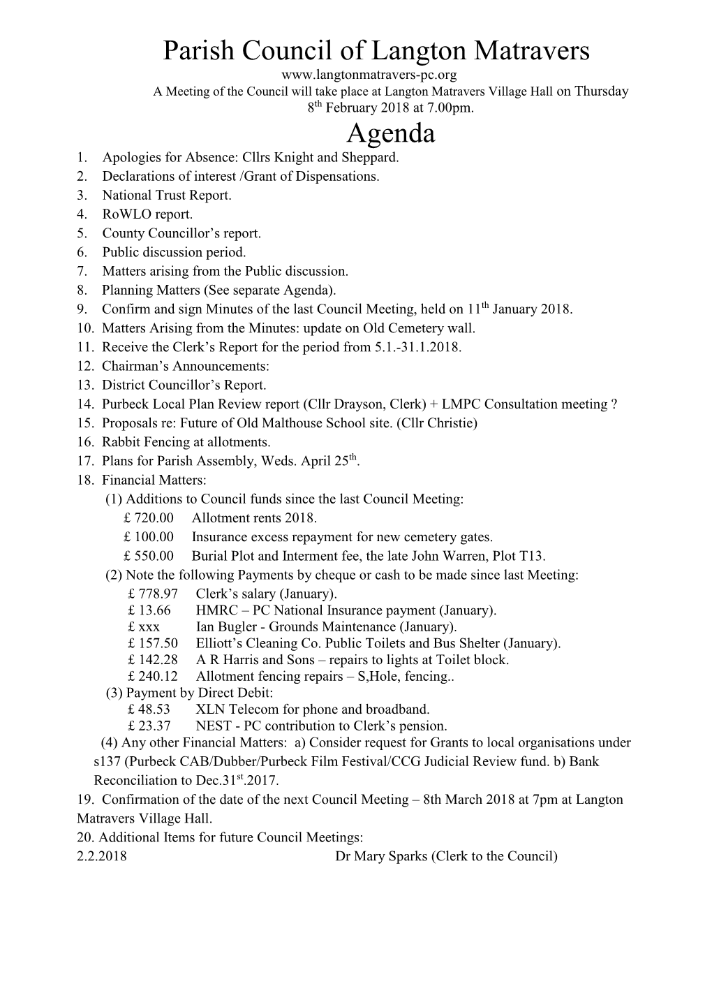 Parish Council of Langton Matravers