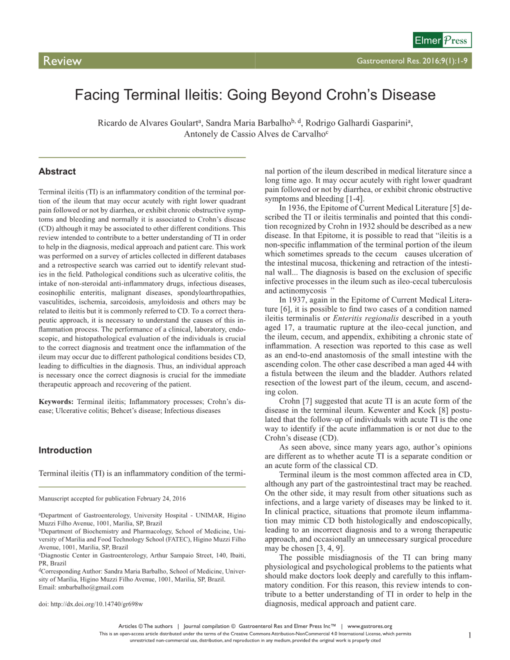 Facing Terminal Ileitis: Going Beyond Crohn's Disease