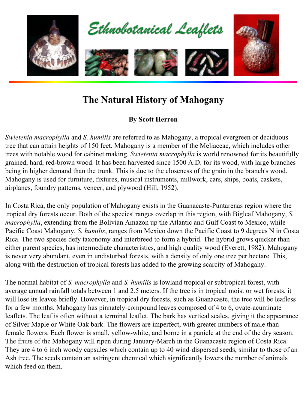 The Natural History of Mahogany