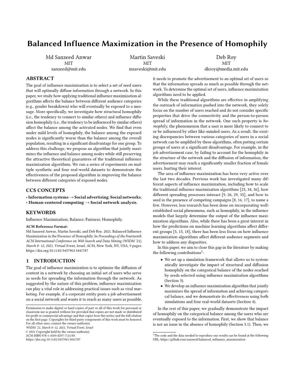 Balanced Influence Maximization in the Presence of Homophily