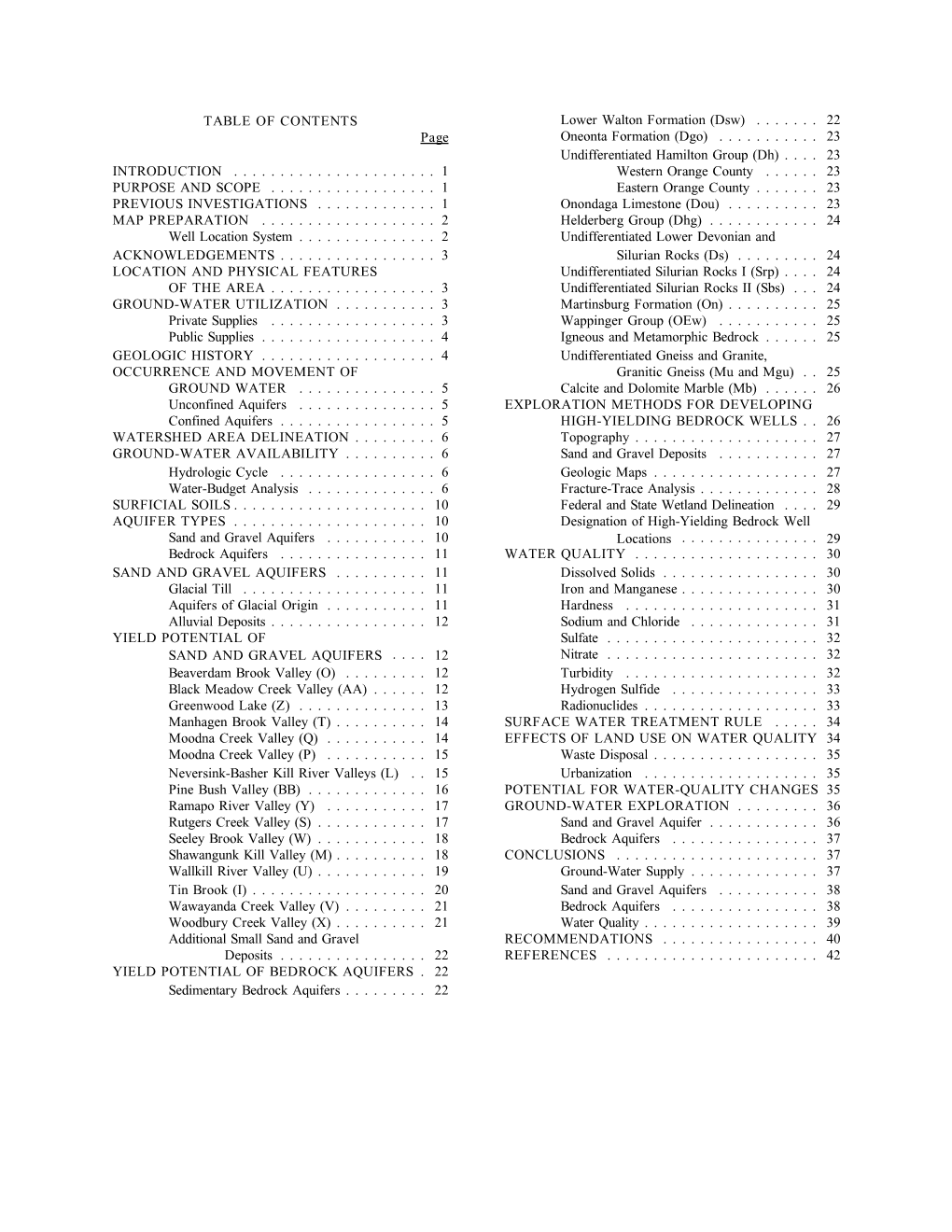 Groundwater Summary