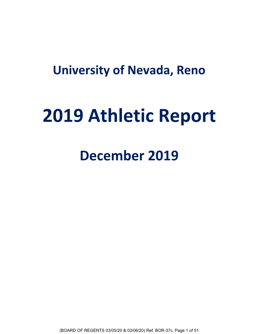 2019 Athletic Report