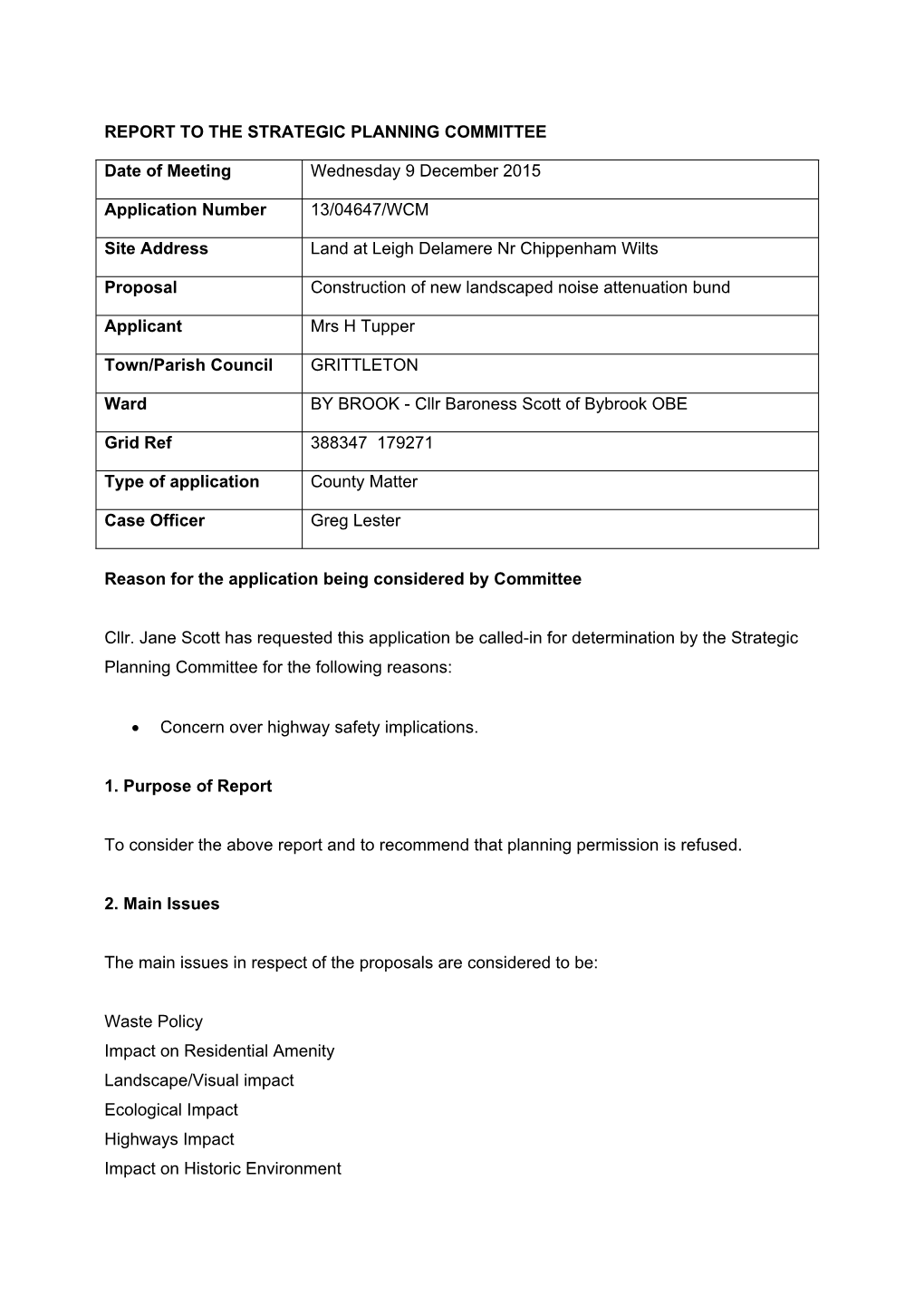 Leigh Delamere Committee Report.Pdf