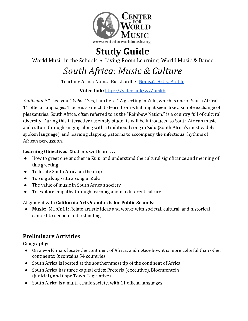 Study Guide South Africa