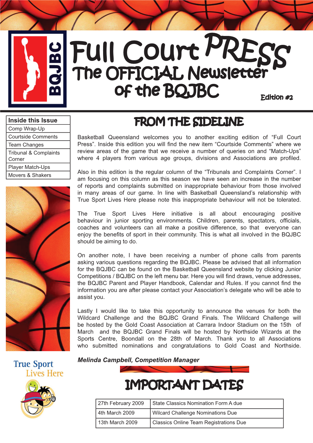 Full Court PRESS the OFFICIAL Newsletter