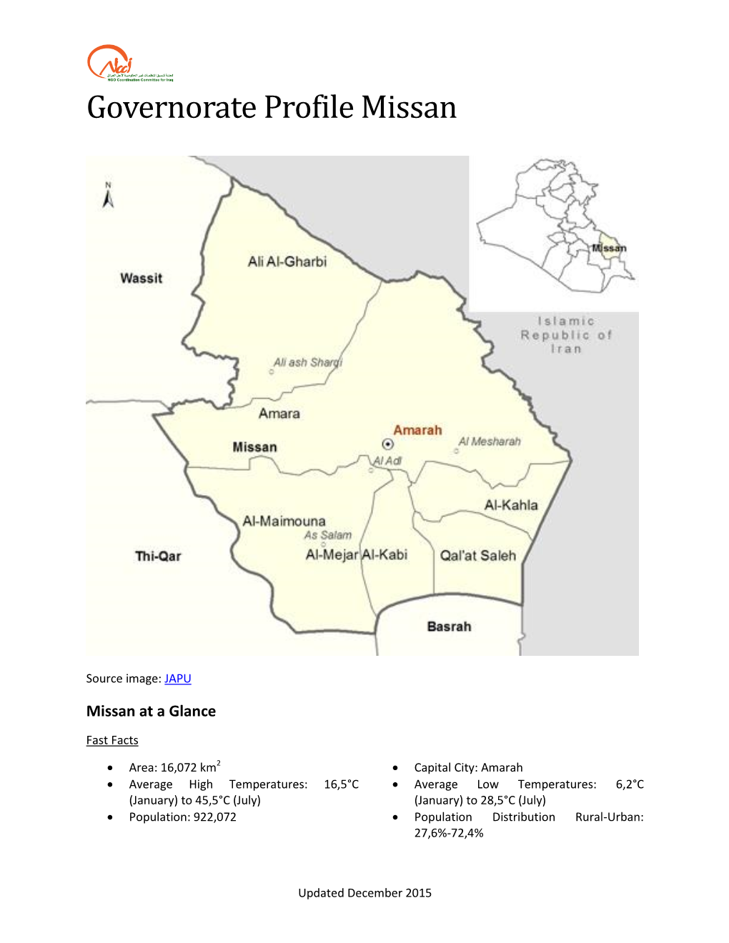 Governorate Profile Missan