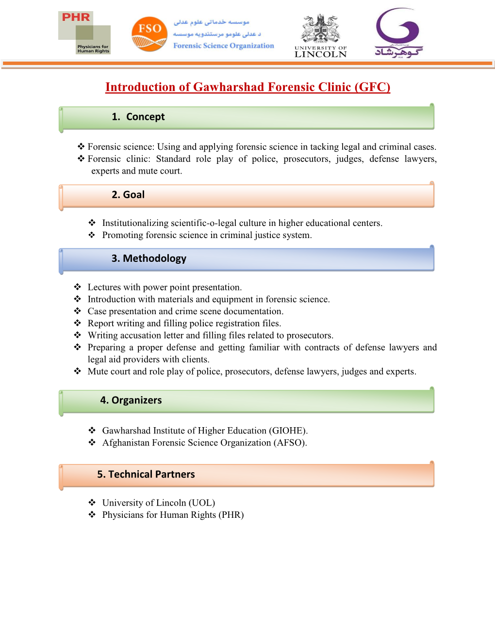 (GFC) Gawharshad Forensic Clinic Introduction Of