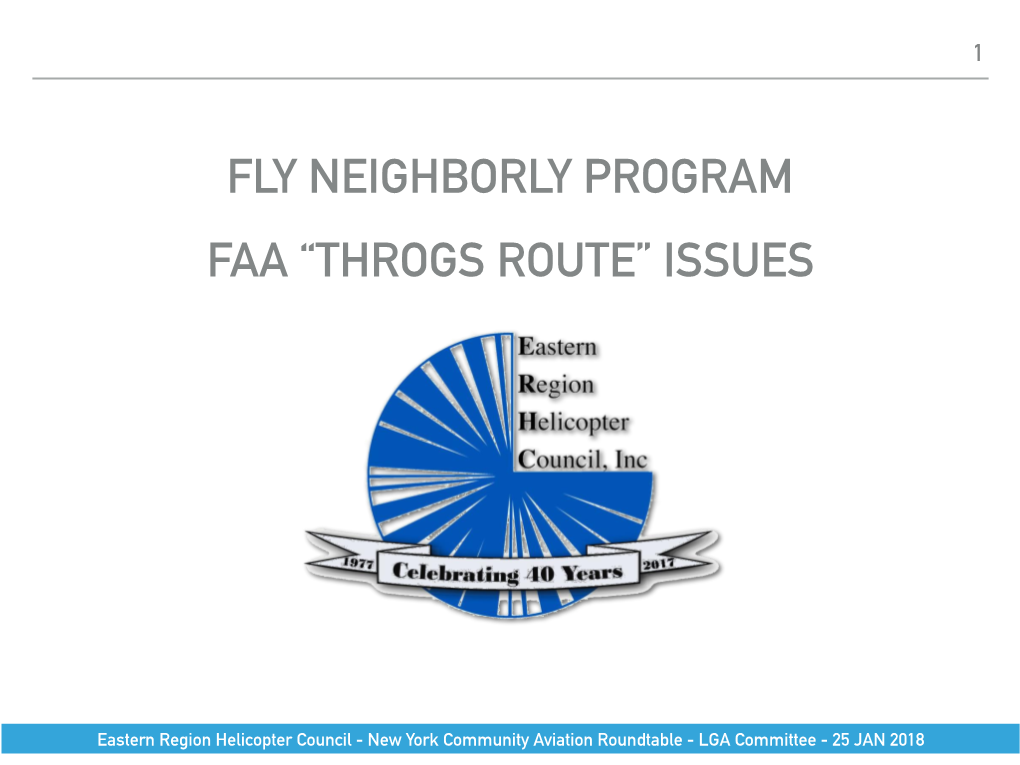 Fly Neighborly Program Faa “Throgs Route” Issues