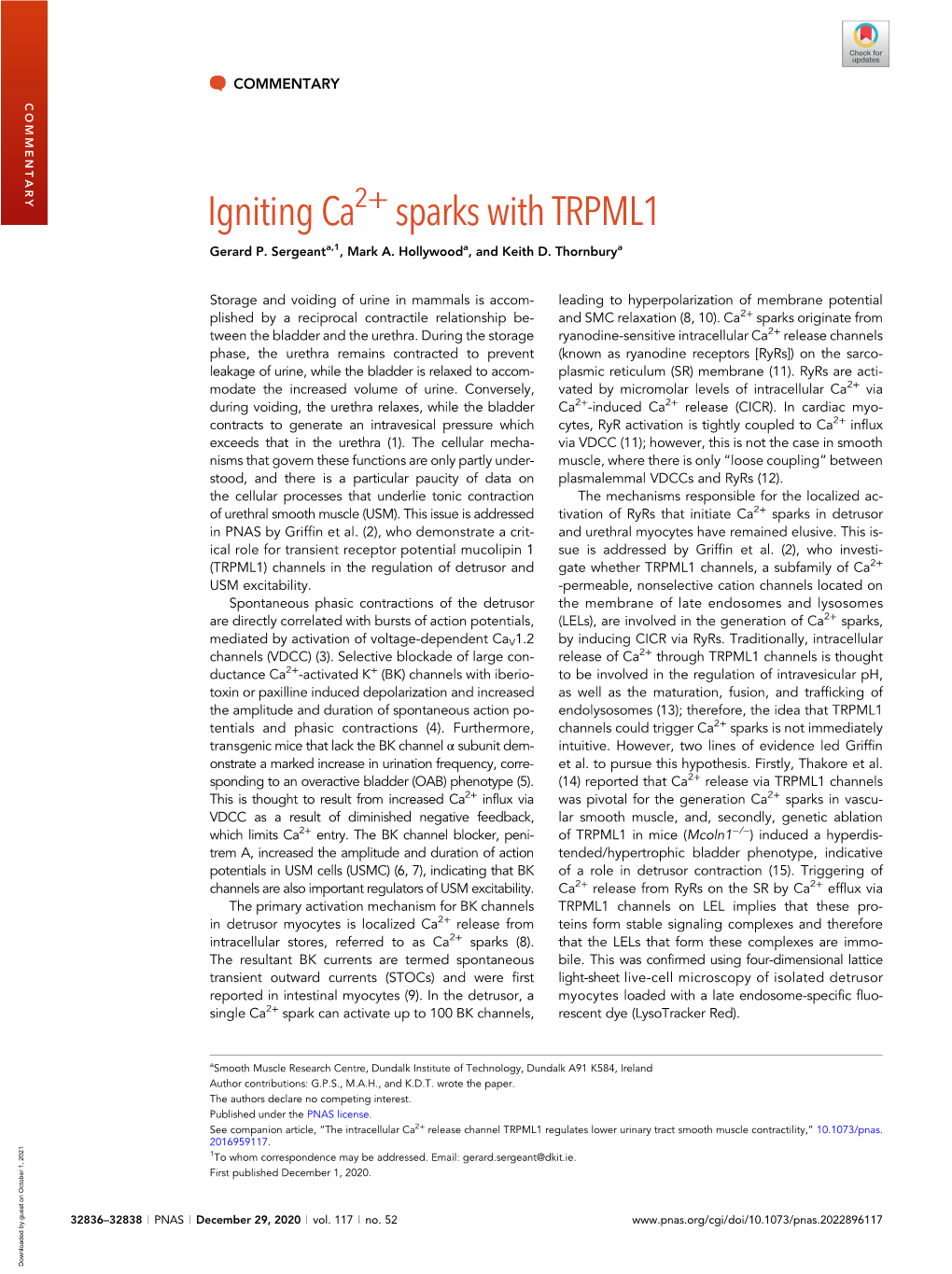 Igniting Ca2+ Sparks with TRPML1