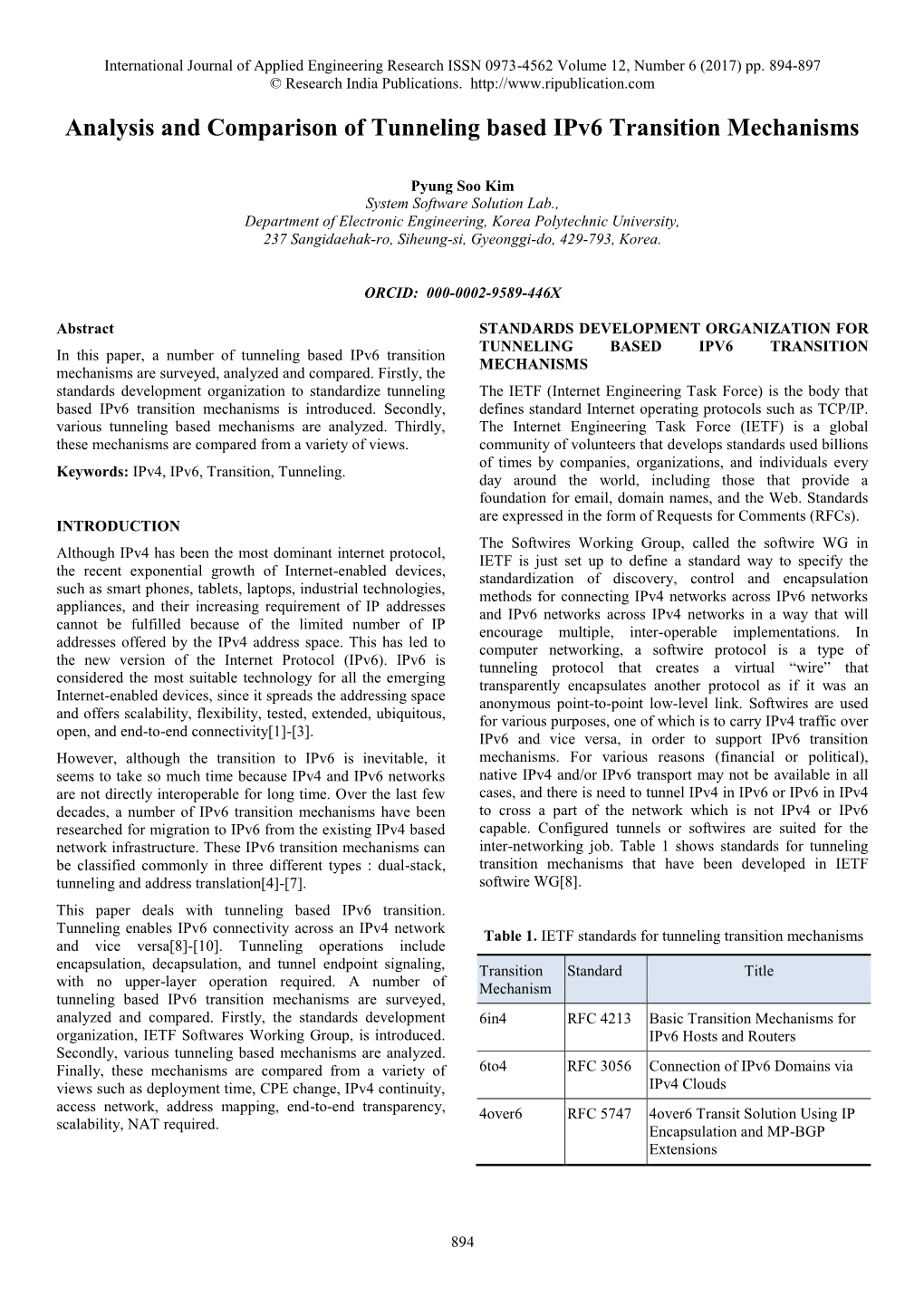 Analysis and Comparison of Tunneling Based Ipv6 Transition Mechanisms