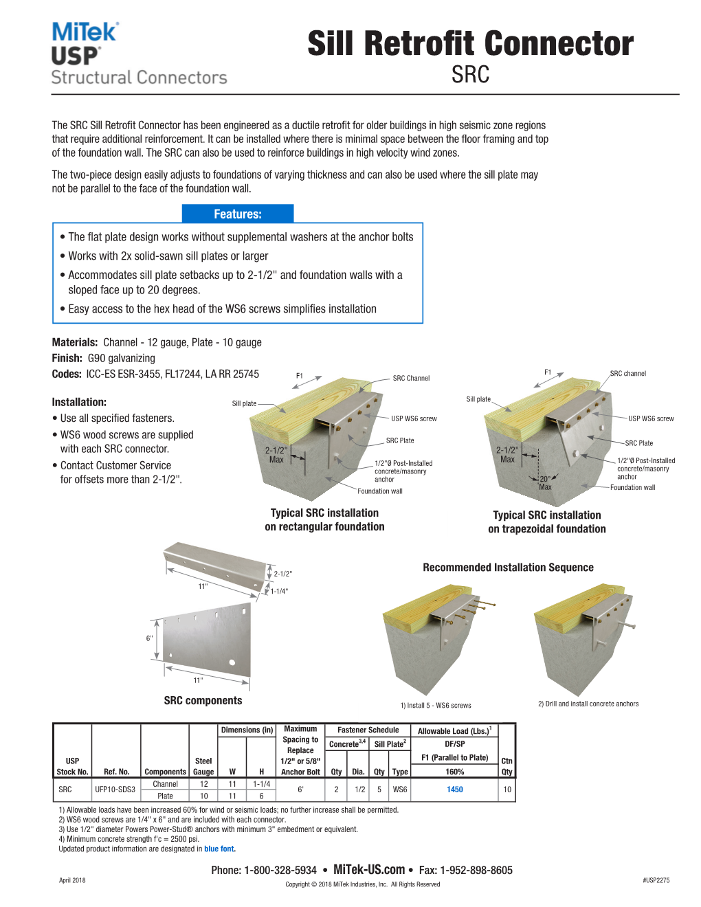 Sill Retrofit Connector SRC