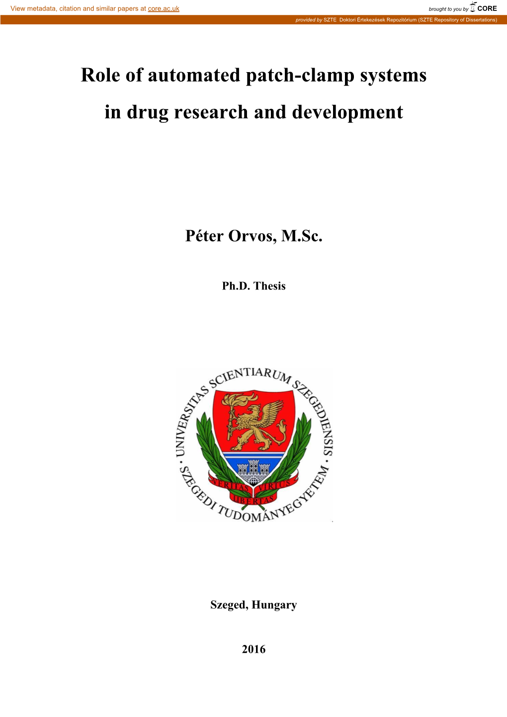 Role of Automated Patch-Clamp Systems in Drug Research and Development