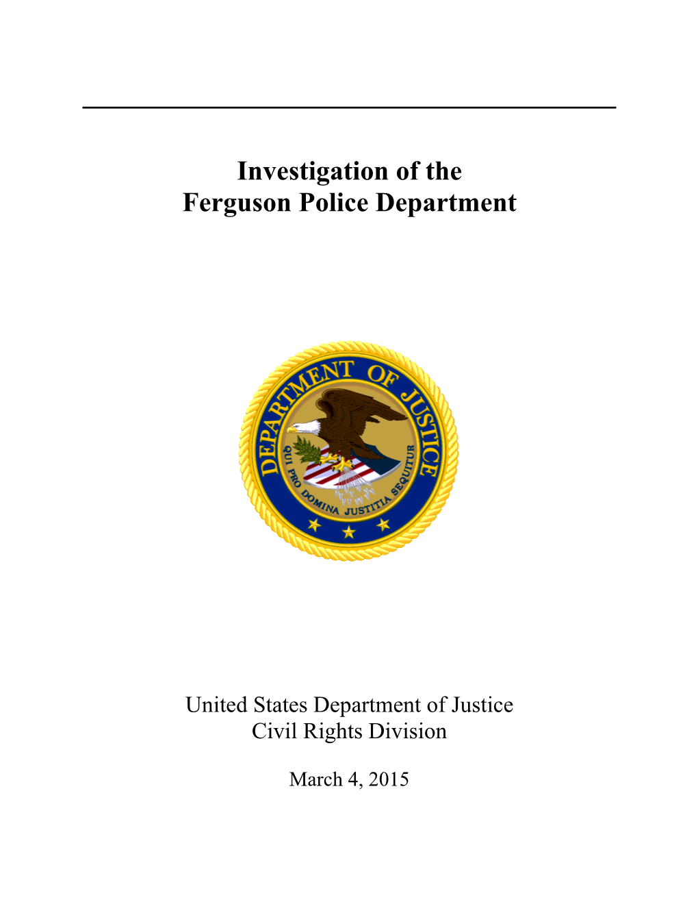 Investigation of the Ferguson Police Department