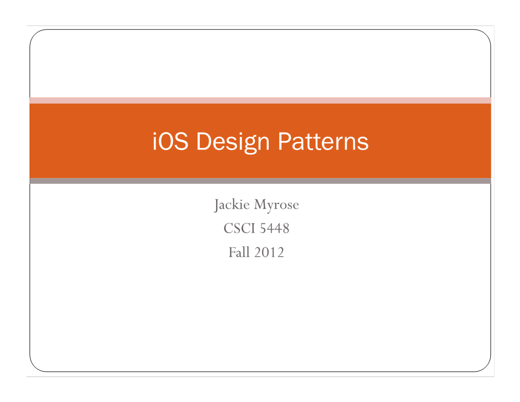 Ios Design Patterns