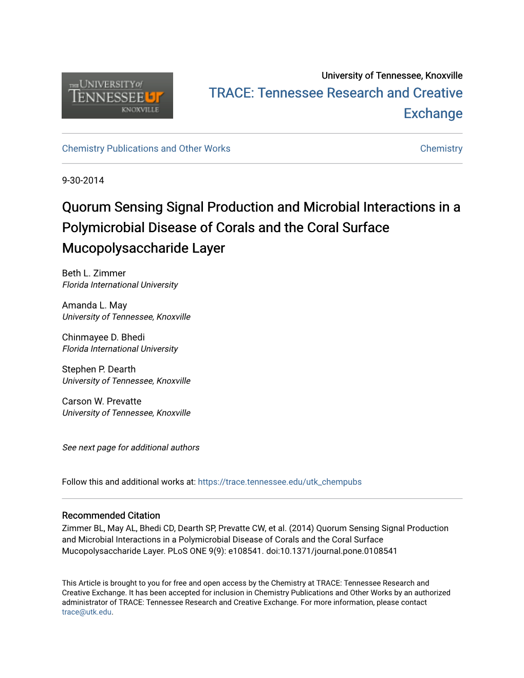 Quorum Sensing Signal Production and Microbial Interactions in a Polymicrobial Disease of Corals and the Coral Surface Mucopolysaccharide Layer