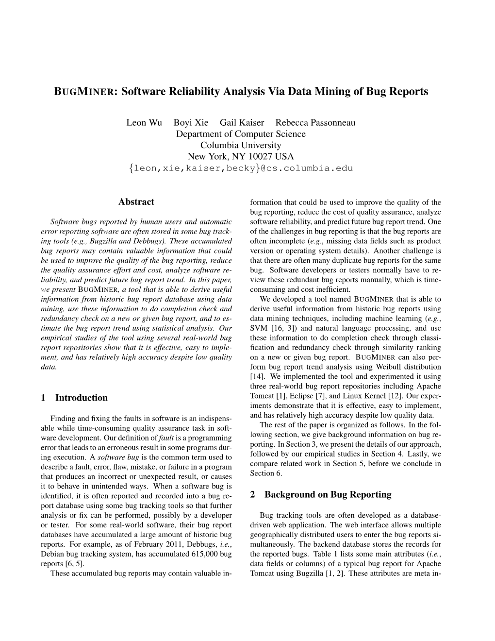 Software Reliability Analysis Via Data Mining of Bug Reports