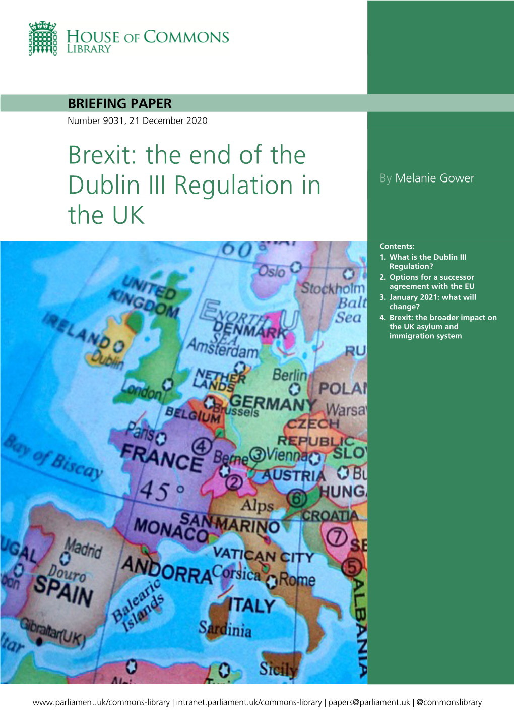 Brexit: the End of the Dublin III Regulation in the UK